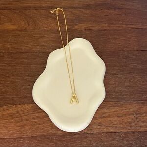 18K Gold Plated Initial A Necklace Bubble Letter Minimalist Pendant Dainty Gift